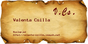 Valenta Csilla névjegykártya